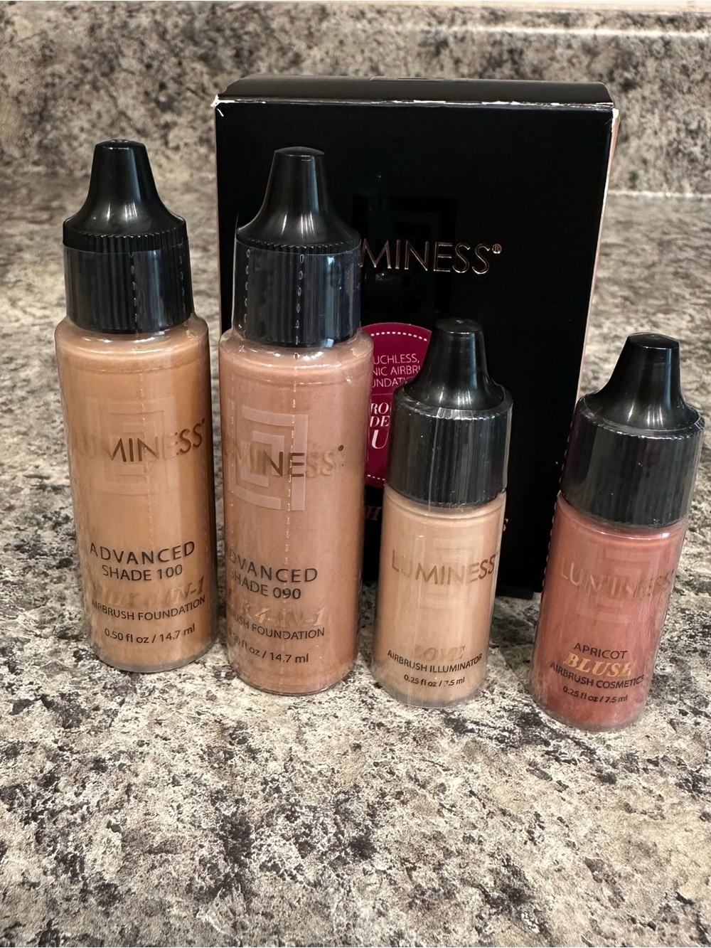 NEW Luminess Silk 4-in-1 Advanced Starter Kit Airbrush Foundation TAN 090 100